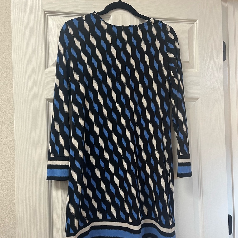 Michael Kors Blue and Black Patterned Mini Dress